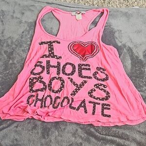 Source Unknown Pink Crop Top with Heart Design